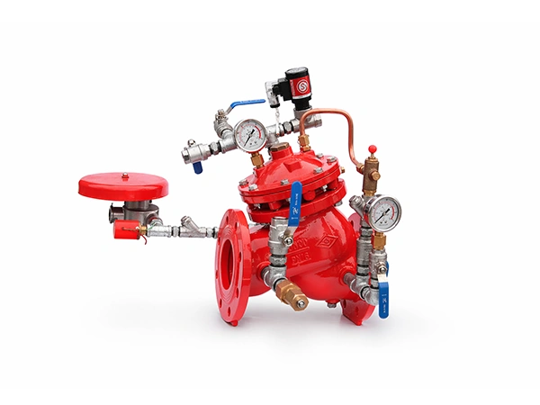 Deluge alarm valve on white background