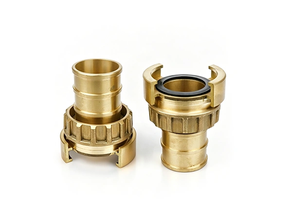 Norway fire hose coupling on white background